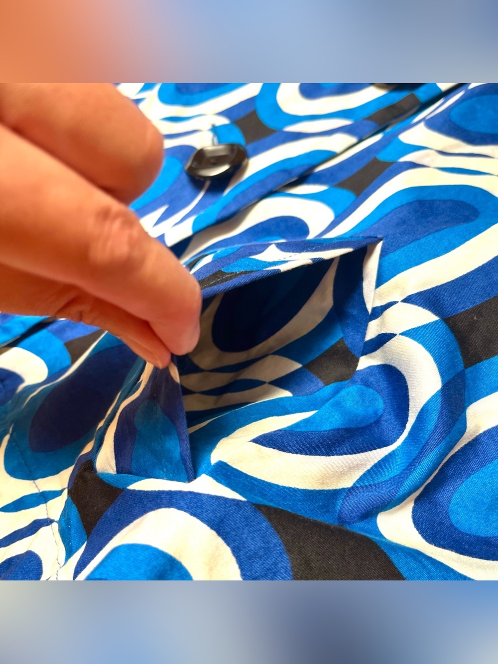 Abstract Pattern Light Pea Coat - Picture 5 of 6